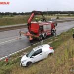 FF Gaweinstal: Pkw im Straßengraben – A5-Nordautobahn