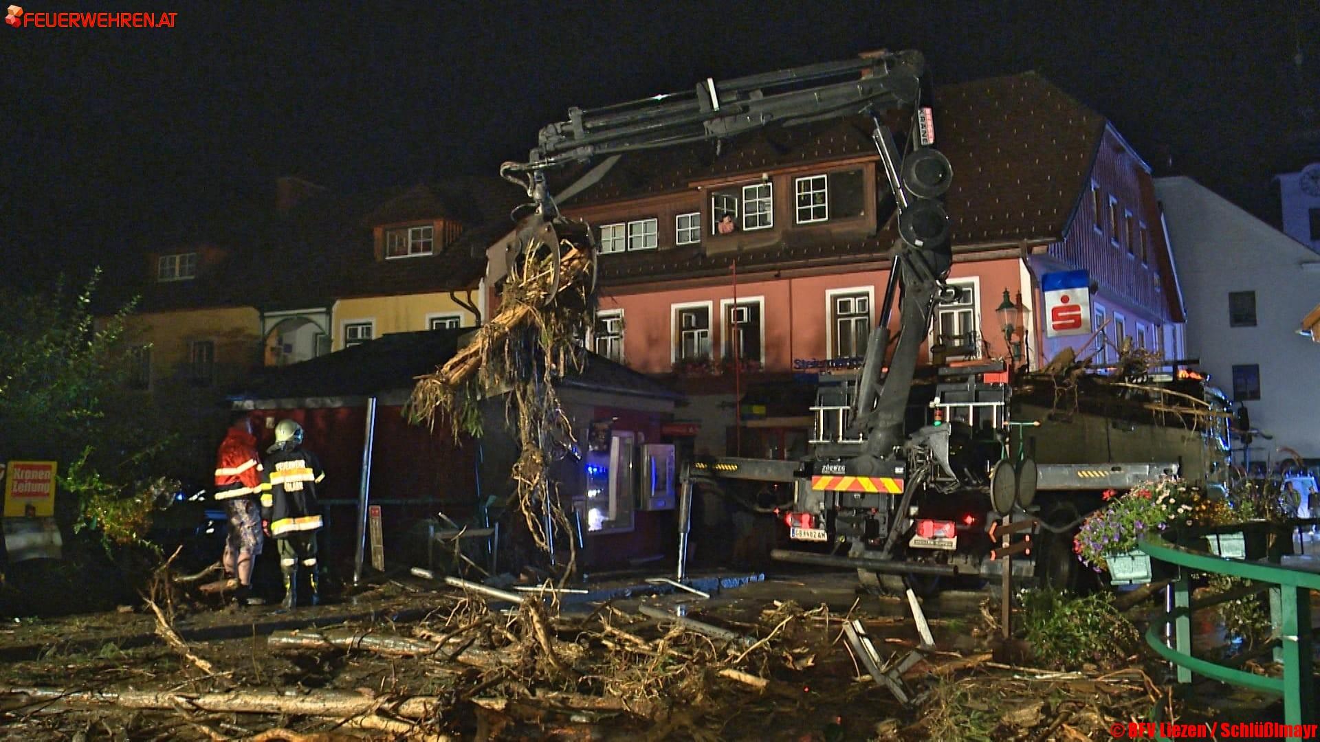 BFV Liezen: Katastrophengebiete – Feuerwehren kämpften in der Nacht