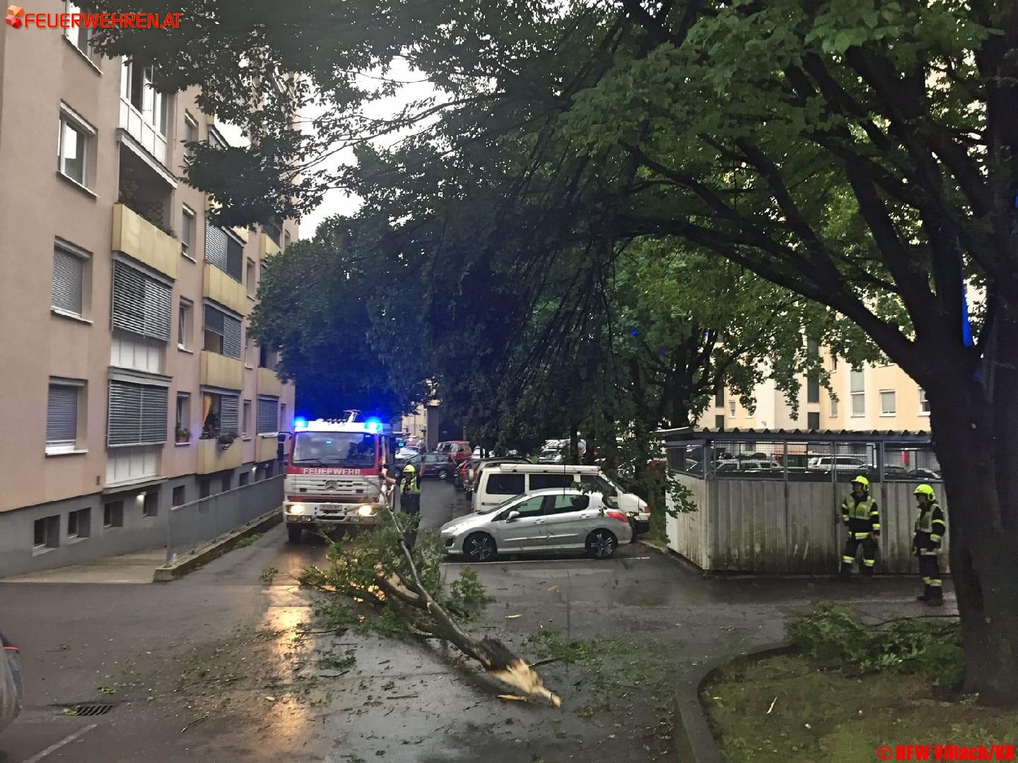 HFW Villach: Sturm fordert 30 Feuerwehreinsätze im Stadtgebiet