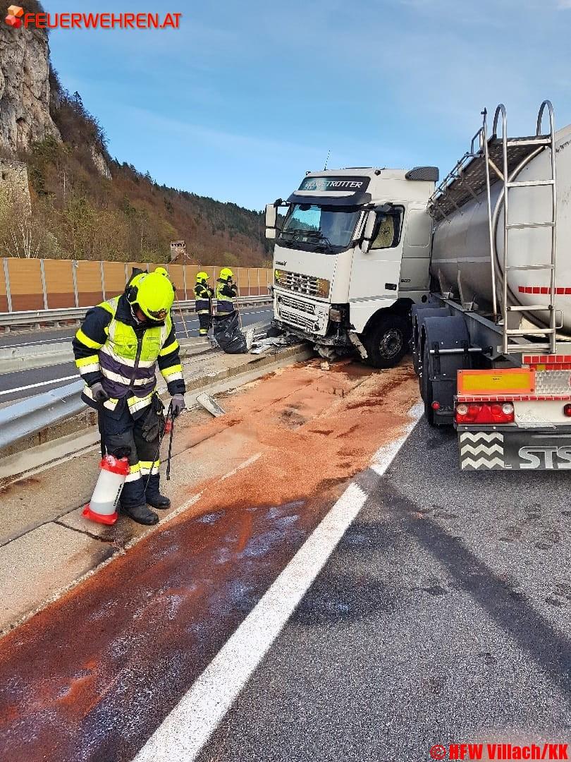 HFW Villach: LKW Unfall auf Südautobahn