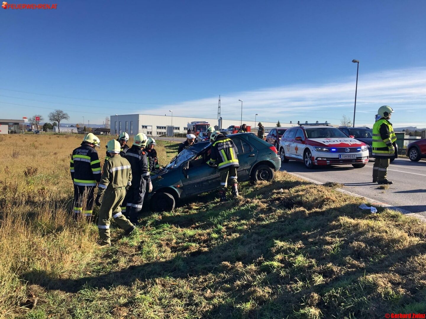 Verkehrsunfall mit Menschenrettung