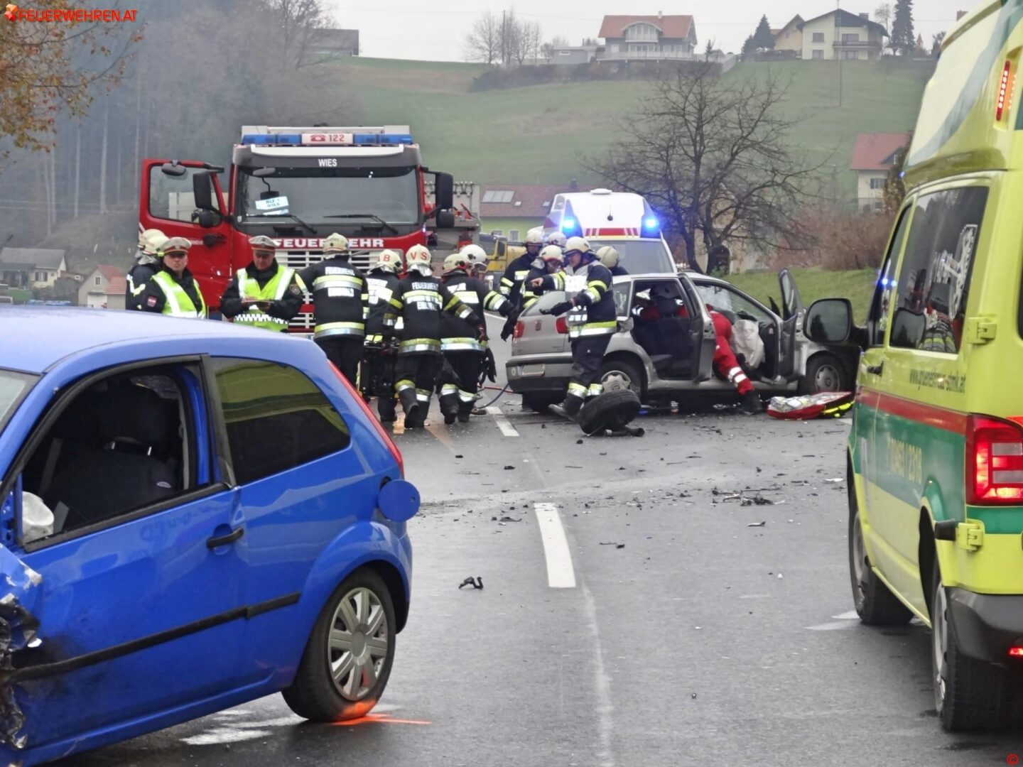 BFVDL: Schwerer Verkehrsunfall auf der B76 im Bereich Wies-Eibiswald