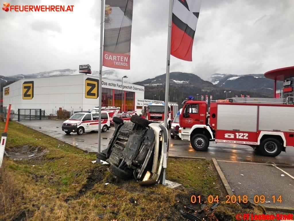 FF Leoben-Stadt: Zwei Verkehrsunfälle am Osterwochenende
