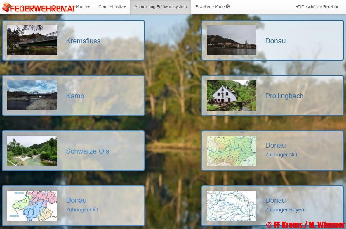 FF Krems: Neue Informationsseite über Hochwasser- und Pegelstände
