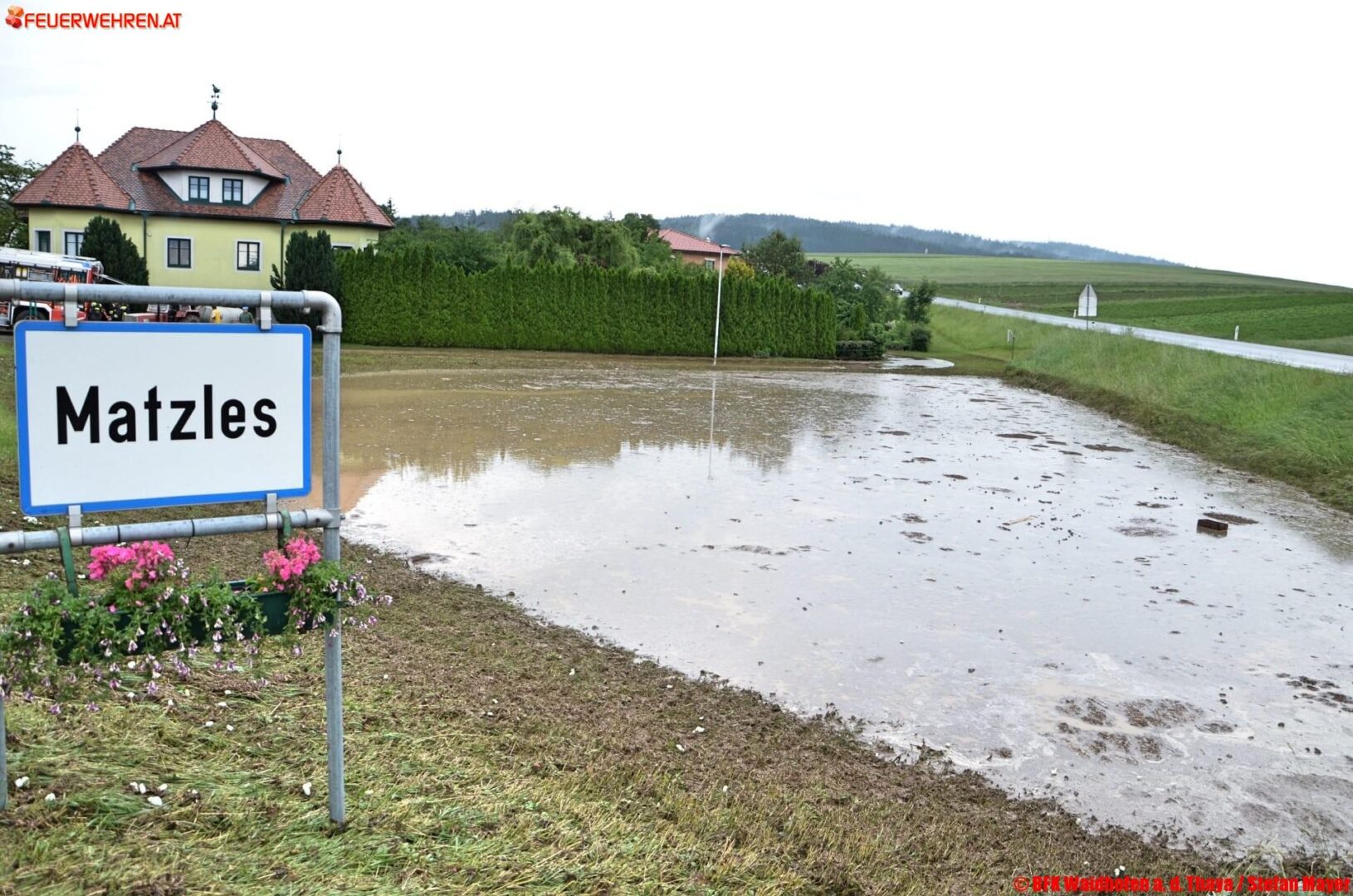 BFK Waidhofen a.d.Thaya: Enormer Niederschlag führte zu Überflutung