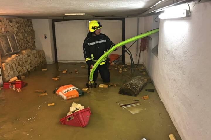 FF Andorf: Überflutungen im Ortsgebiet