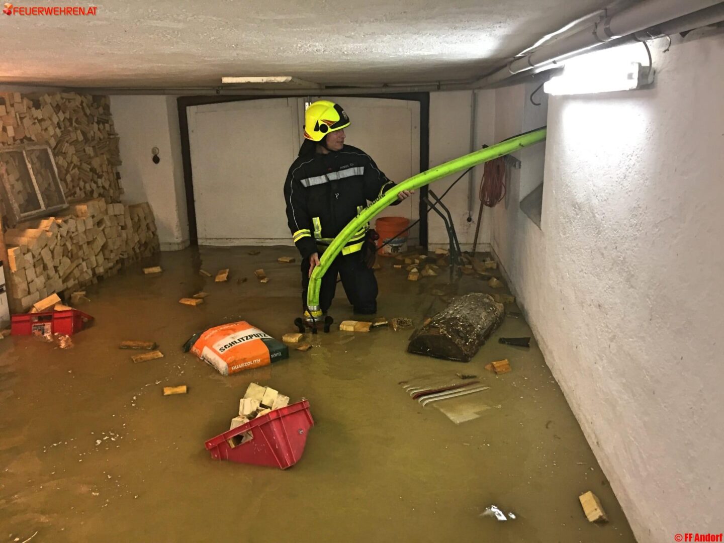 FF Andorf: Überflutungen im Ortsgebiet