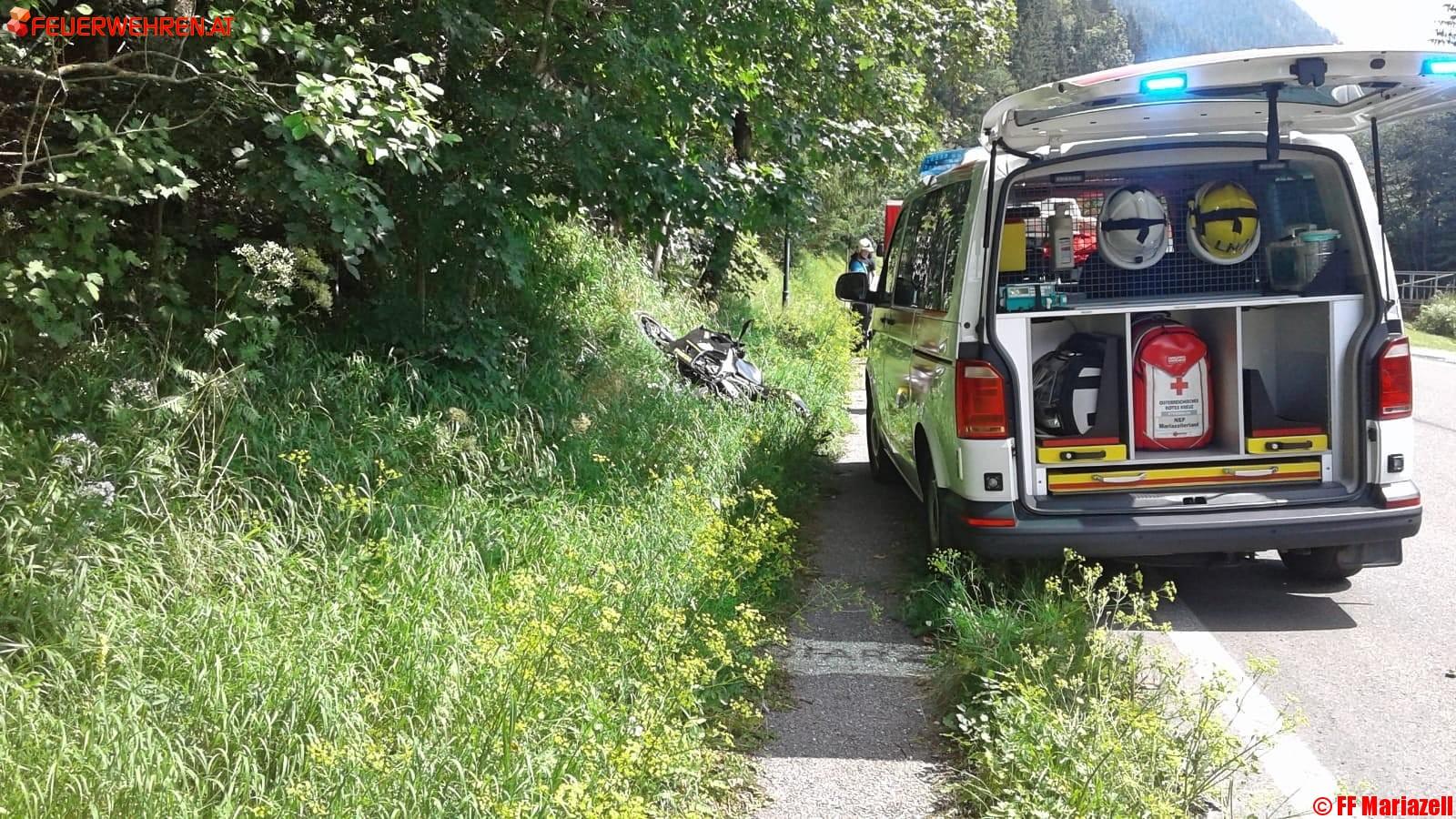 FF Mariazell: Motorradbergung in Härtehammer 1 FF Mariazell