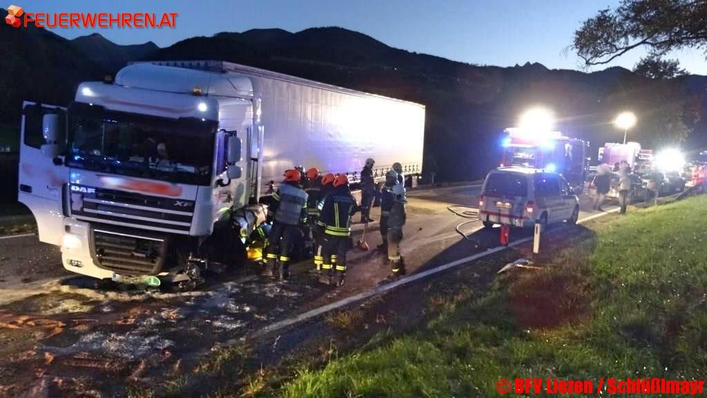 BFV Liezen: Schwerer Verkehrsunfall bei Gröbming