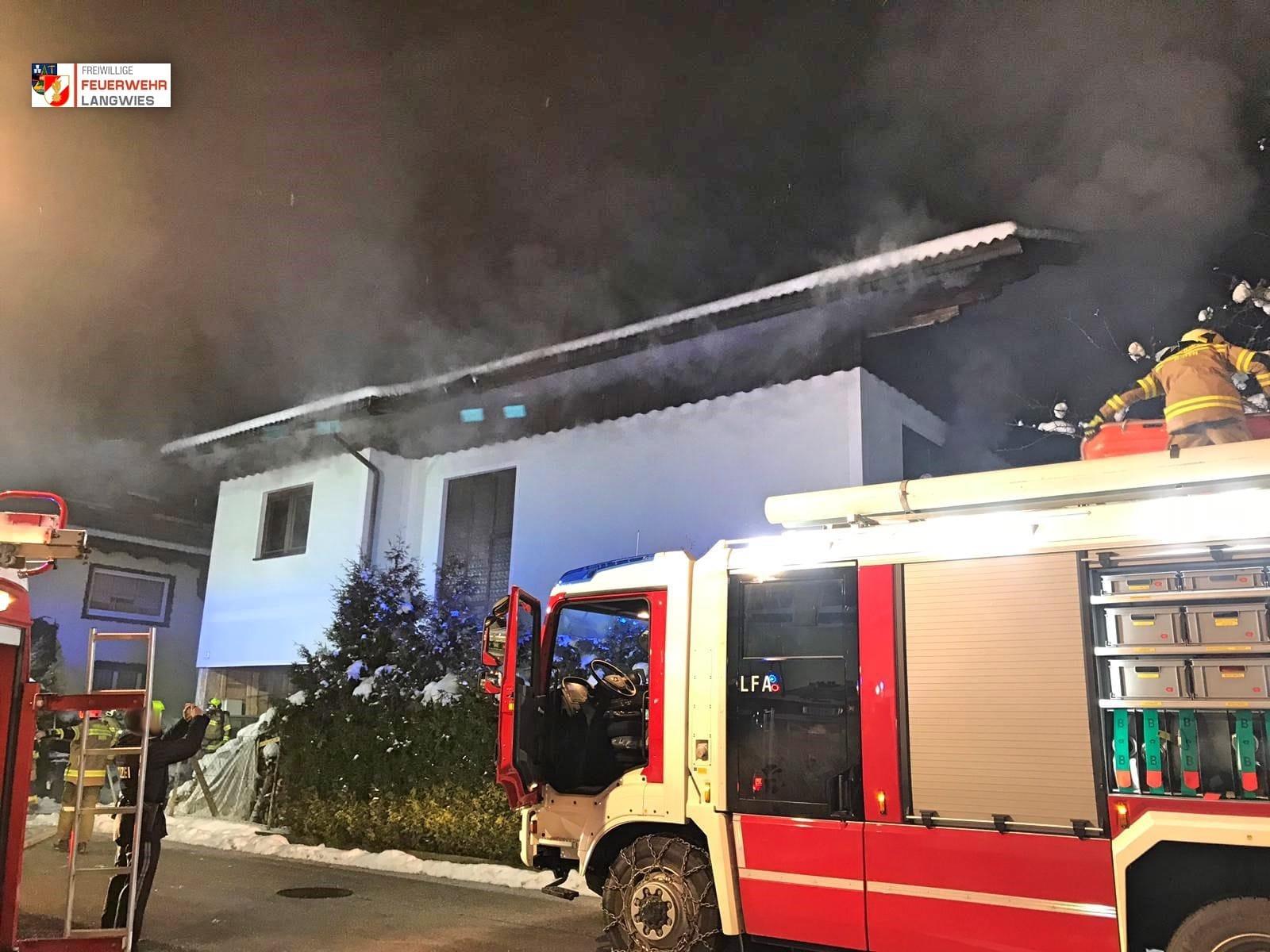 FF Langwies: Brand eines Wohnhauses