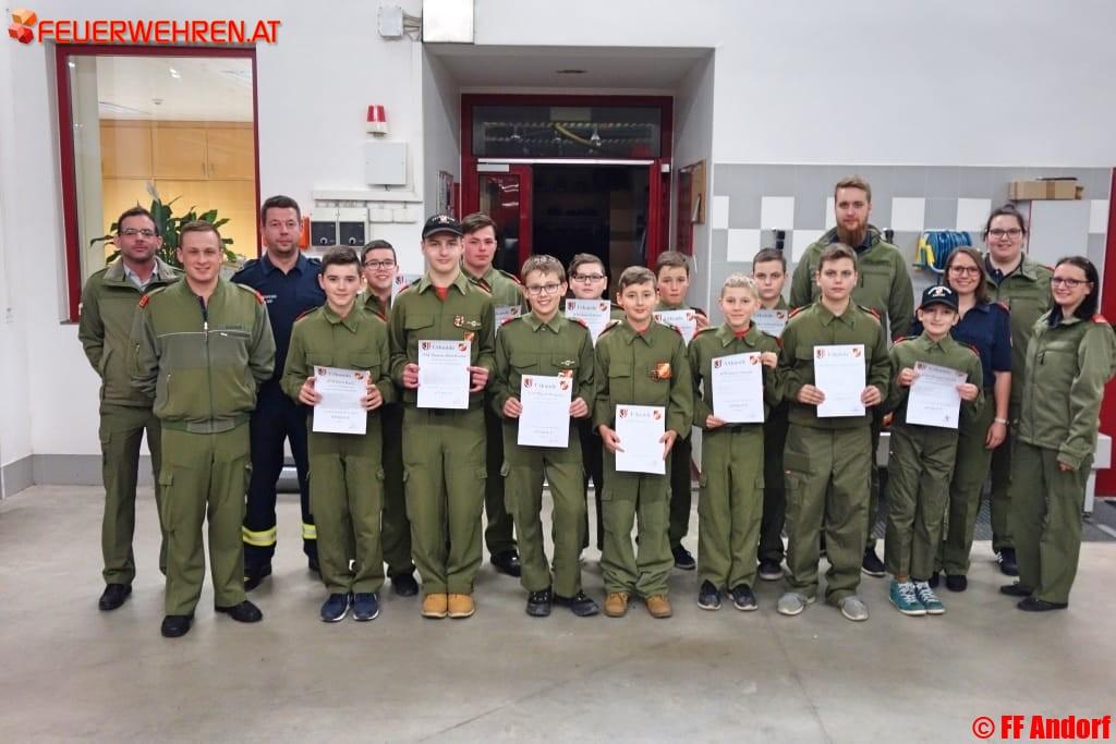 FF Andorf: Erfolgreich abgelegte Erprobungen der Feuerwehrjugend
