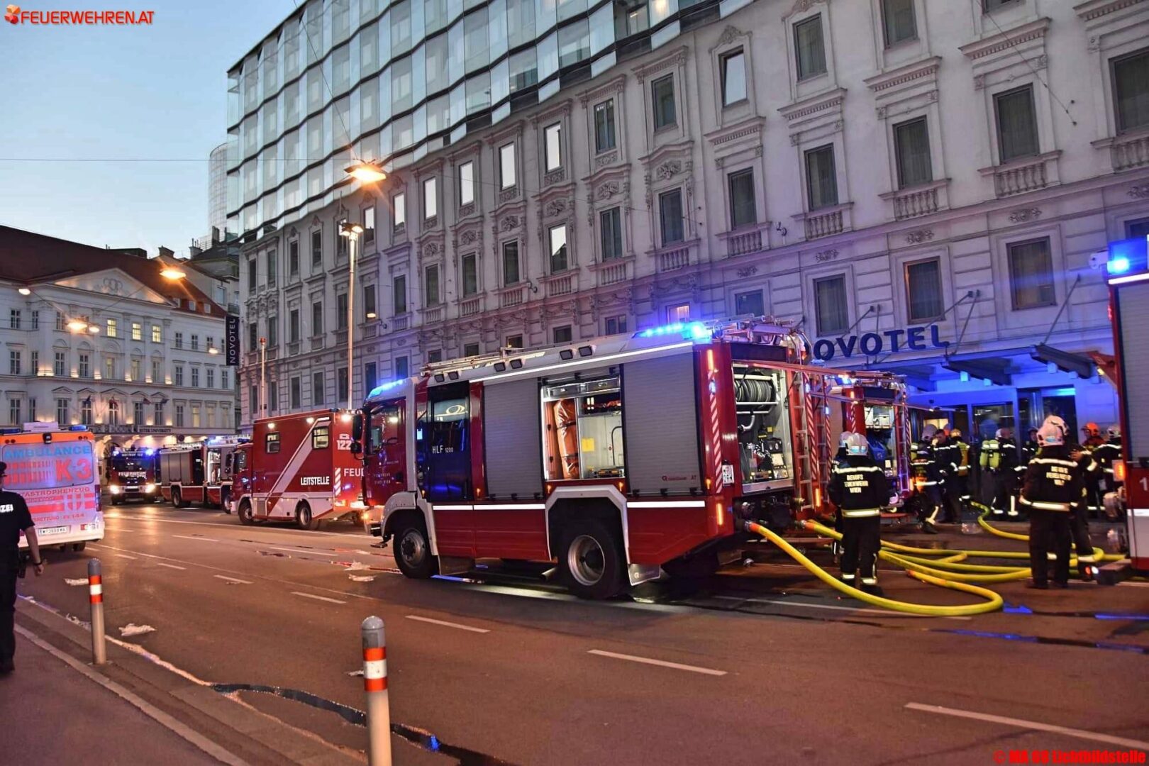 BF Wien: Brand in Hotel fordert fünf Verletzte