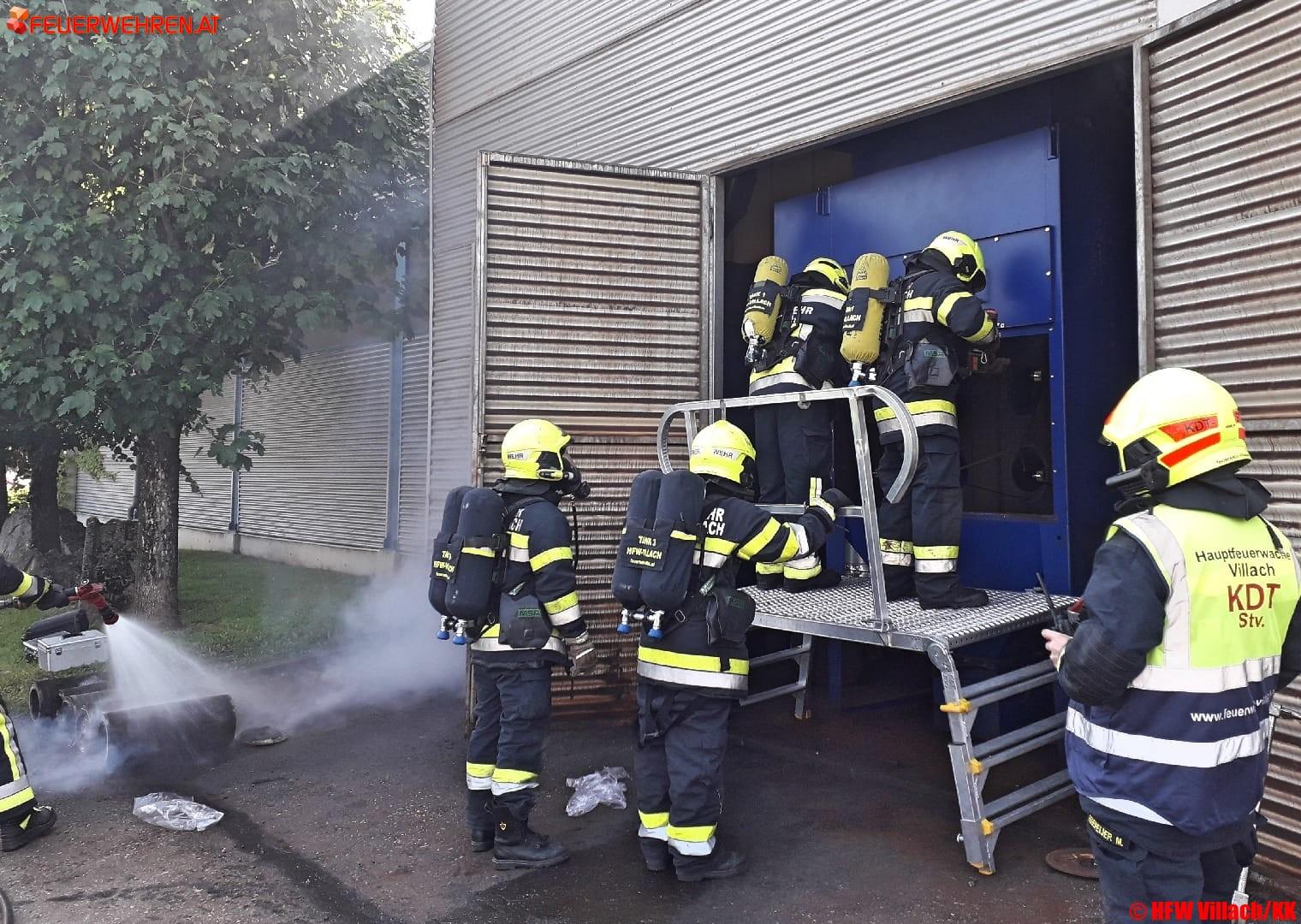 HFW Villach: Absauganlage in Brand geraten