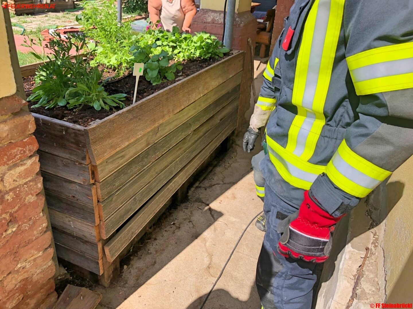 FF Steinabrückl: Schlange unter Hochbeet