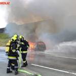 FF Gaweinstal: Fahrzeugbrand A5 Nordautobahn 3