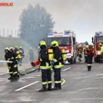 FF Gaweinstal: Fahrzeugbrand A5 Nordautobahn 4