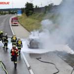 FF Gaweinstal: Fahrzeugbrand A5 Nordautobahn 8