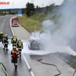 FF Gaweinstal: Fahrzeugbrand A5 Nordautobahn 7