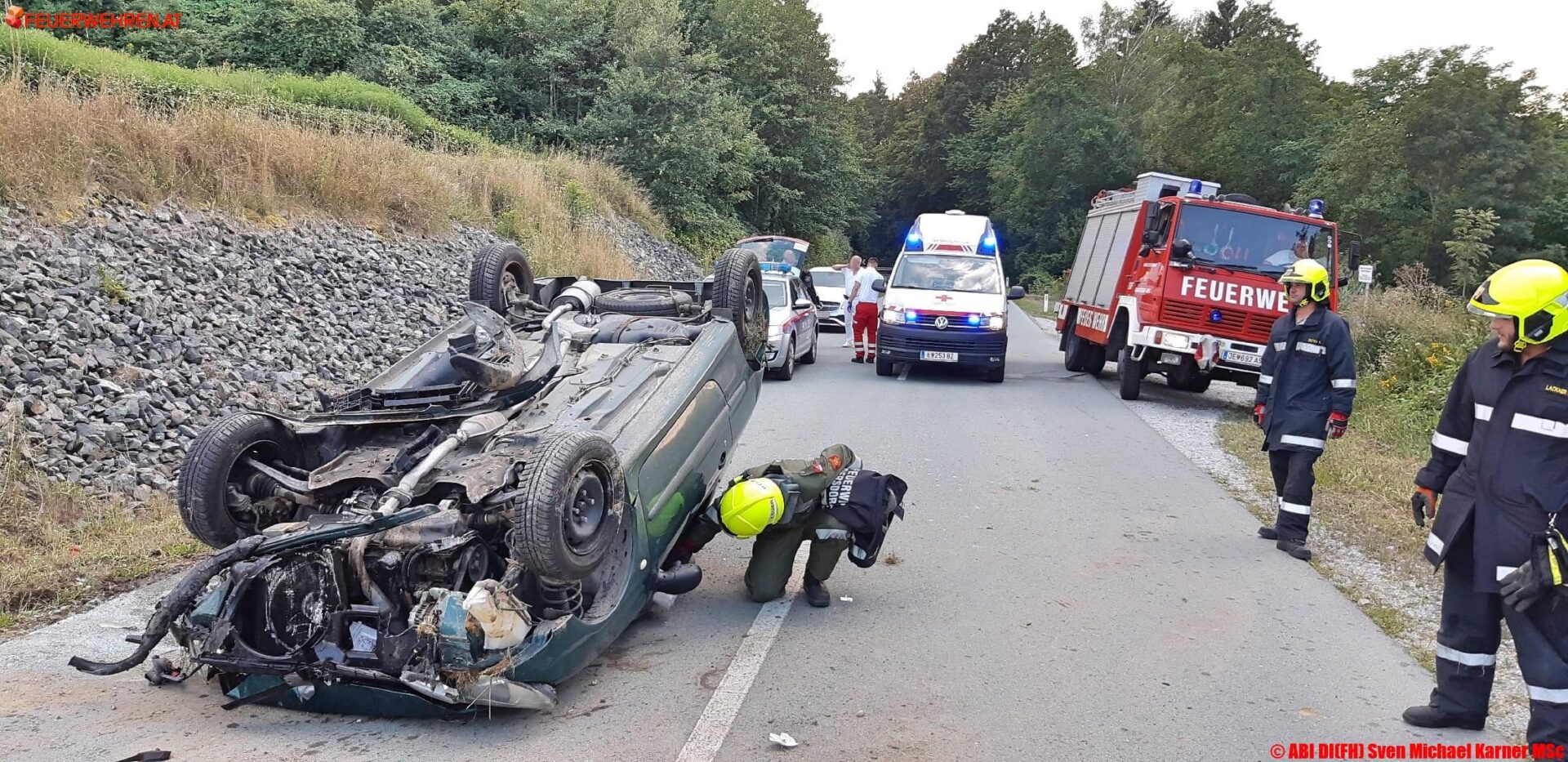 FF Rudersdorf-Ort: Verkehrsunfall auf der L250 am Weichenberg