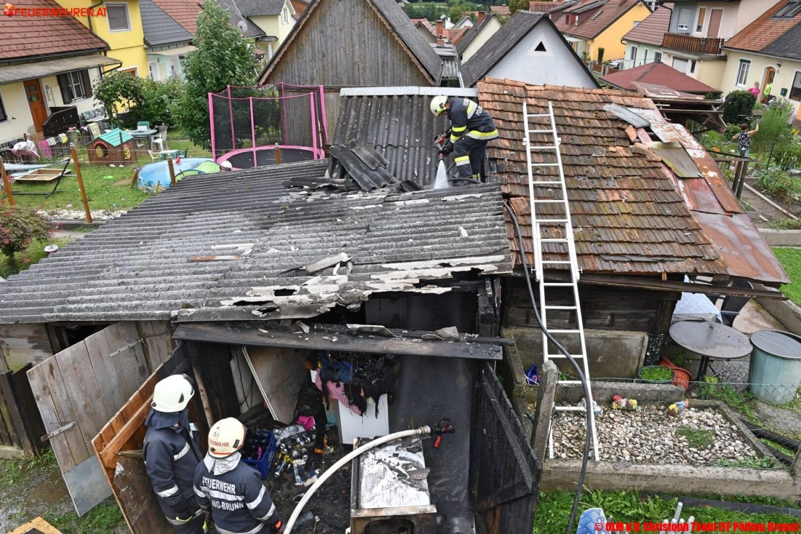BFV Deutschlandsberg: Gartenhüttenbrand in Pölfing Brunn