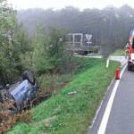 Pkw am Dach nach Verkehrsunfall