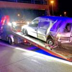 Verunfallter Porsche durch Feuerwehr Wiener Neudorf geborgen