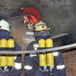 Vier Feuerwehren bei Hackschnitzelbrand in Brunn im Einsatz