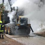 Brand eines Harvester in Rudersdorf