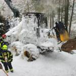 Brand eines Harvester in Rudersdorf