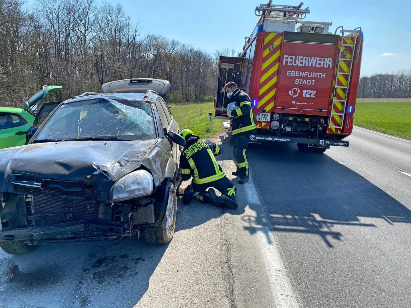 FF Ebenfurth: Fahrzeugüberschlag endet glimpflich