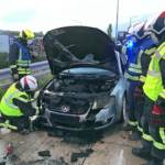 Brennender Kombi auf der A2 in Wiener Neudorf
