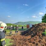 Brand eines Komposthaufens
