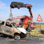 Fahrzeugbrand nach Frontalzusammenstoß