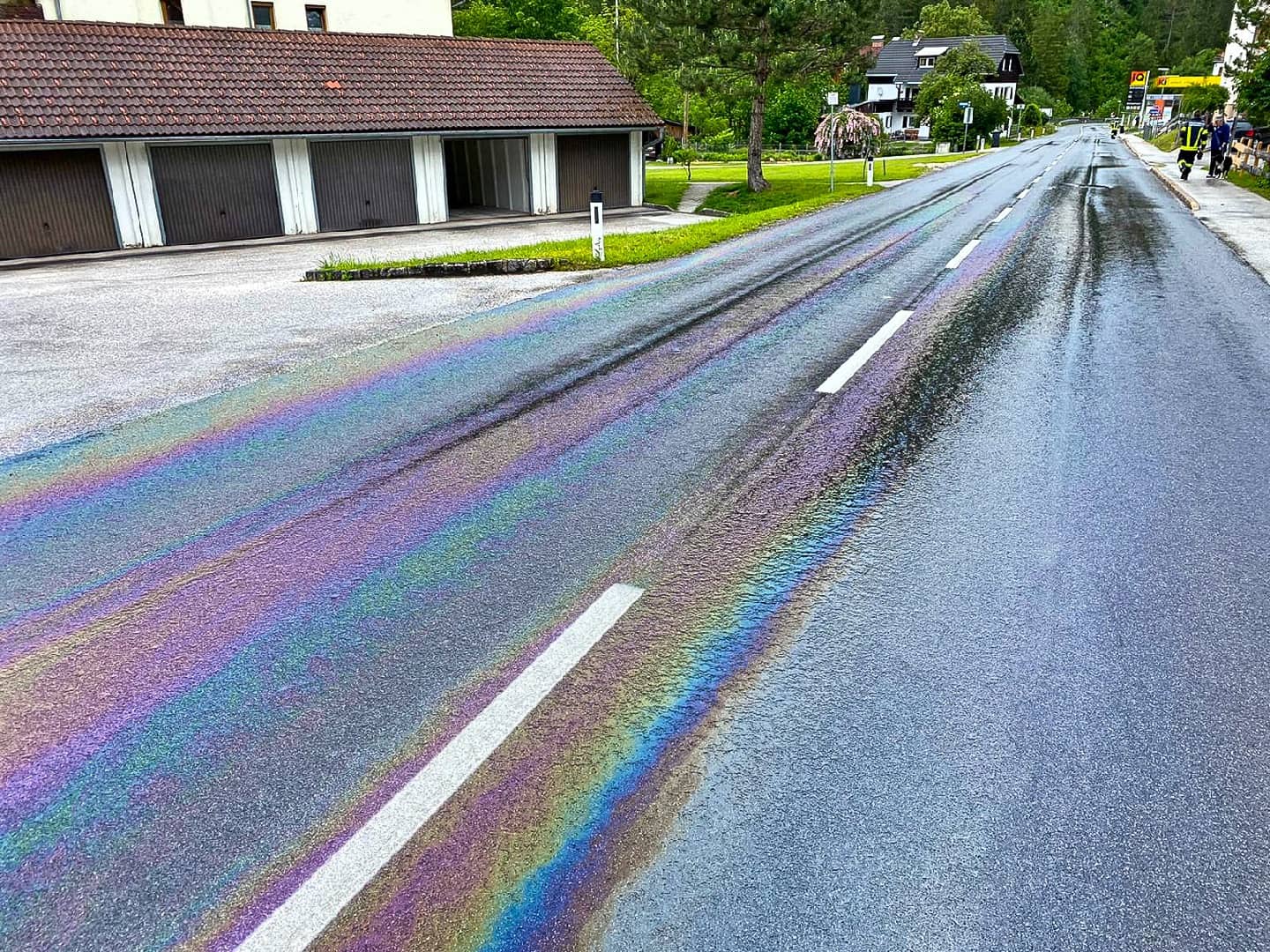 FF Hinterstoder: Beseitigung einer Ölspur