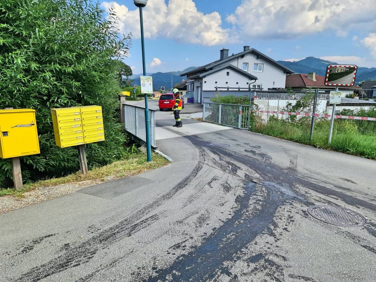 FF Stadt Spielberg: Mehrere Kilometer lange Ölspur