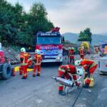 Spektakuläre Alarmübung im Baustellenbereich auf der S6