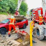 Spektakuläre Alarmübung im Baustellenbereich auf der S6