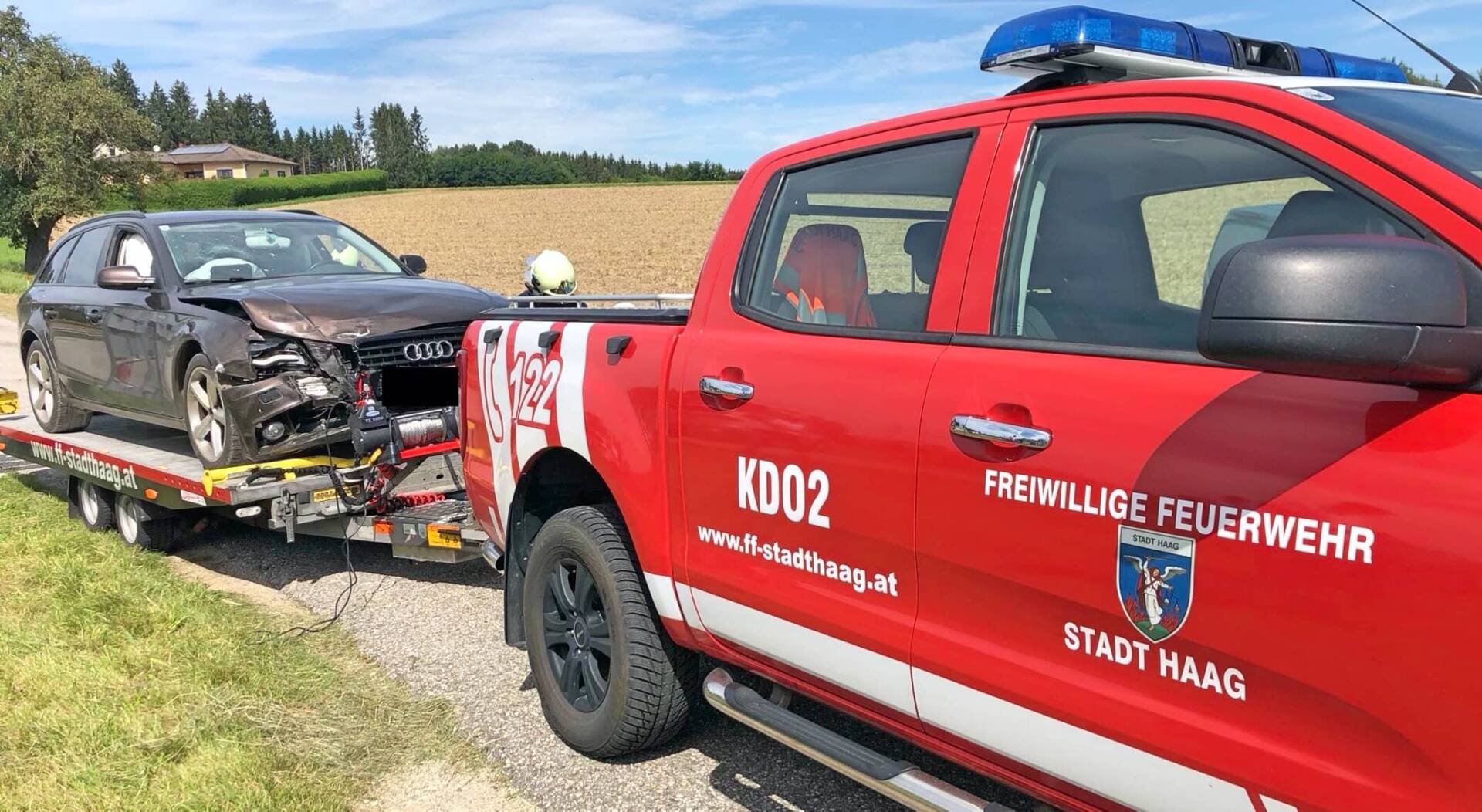 FF Stadt Haag: Verkehrsunfall im Ortsgebiet