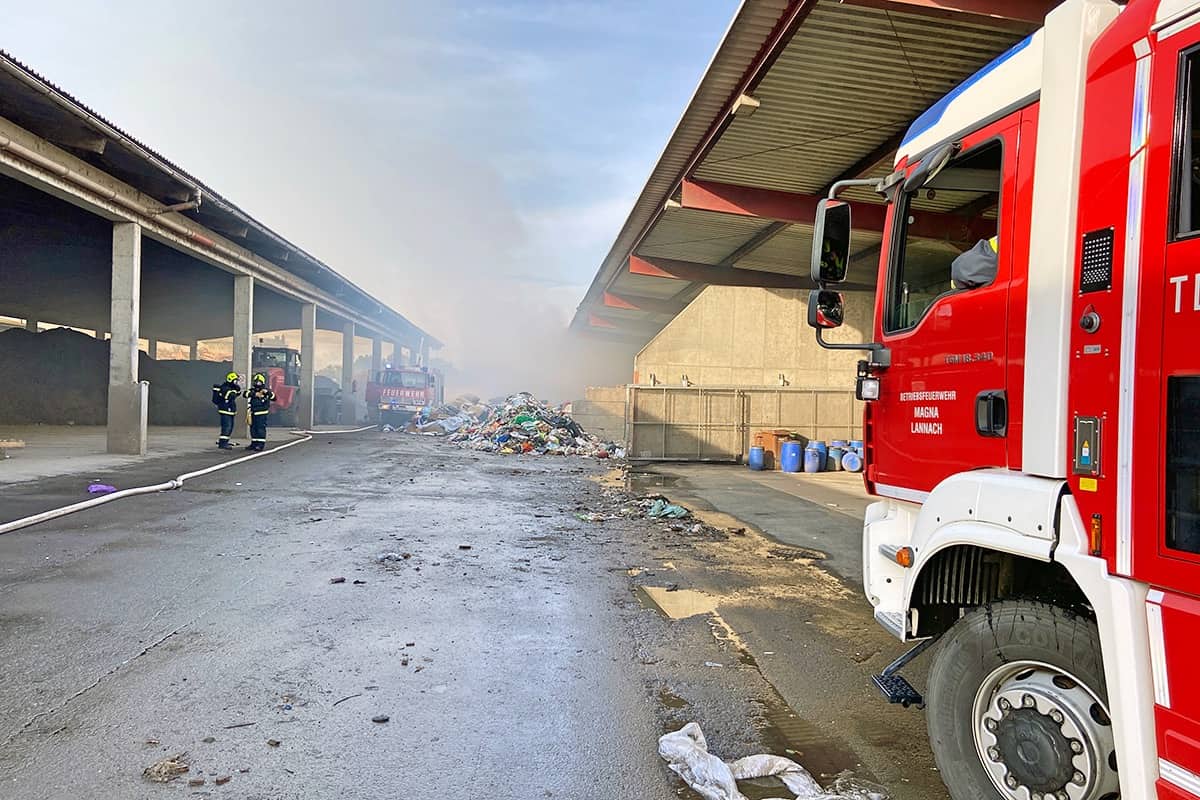 BFV Deutschlandsberg: Brand eines Restmüllhaufens