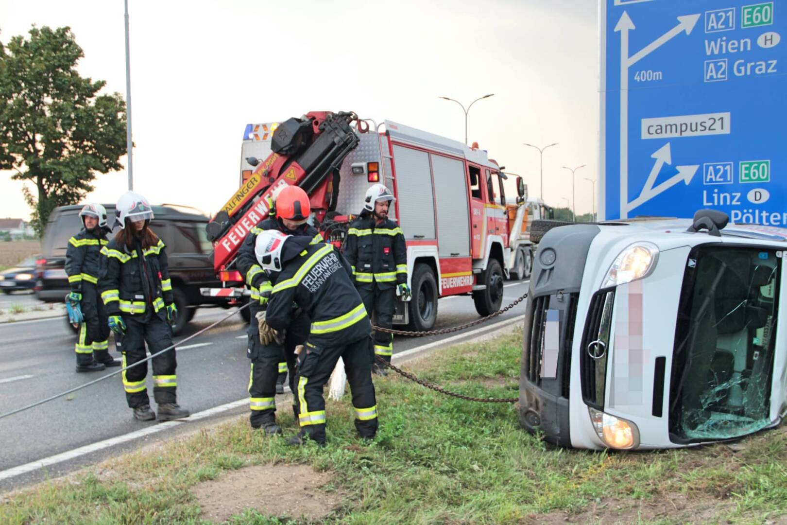 FF Brunn am Gebirge: Verkehrsunfall im Frühverkehr