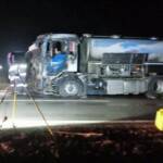 Milchtransporter geriet auf der B5 in Brand