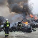 BF Wien: Brand auf einem Schrottplatz in Wien – Floridsdorf
