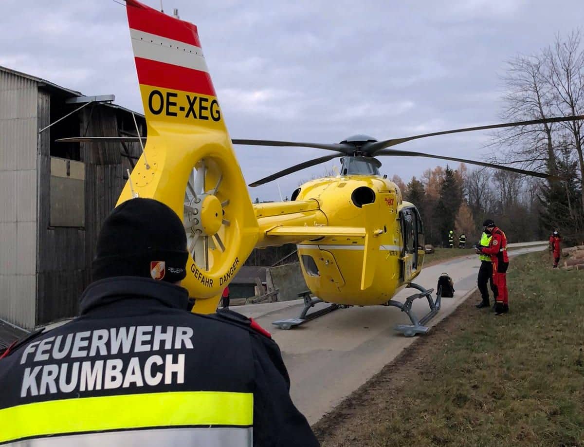 FF Krumbach: Menschenrettung nach Forstunfall