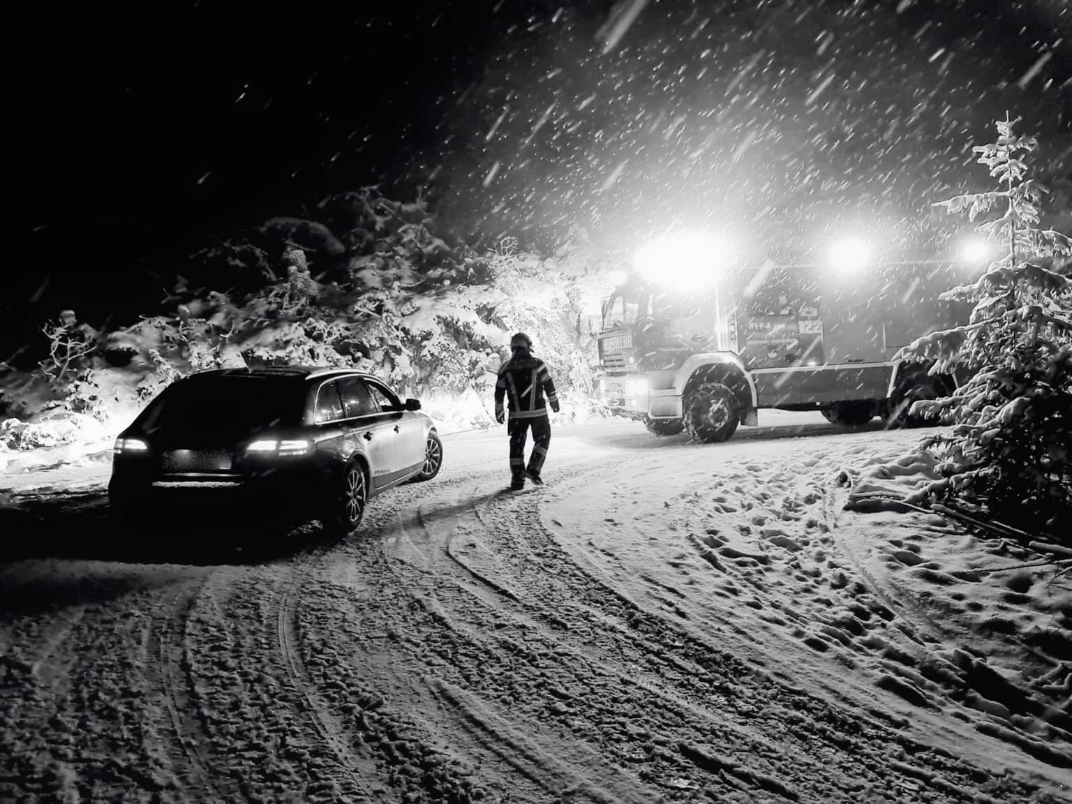 FF Hinterstoder: Erneute winterliche Fahrzeugbergung