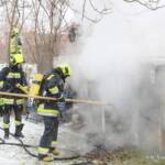 Brand einer Gartenhütte