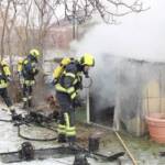 Brand einer Gartenhütte
