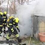 Brand einer Gartenhütte