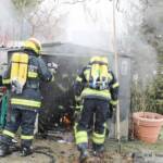 Brand einer Gartenhütte