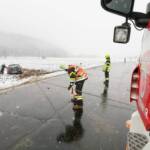 Verkehrsunfall - Auto landet im Acker