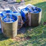 Bergung einer Straßenwalze